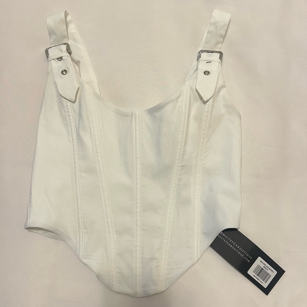 White fox bustier